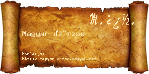 Magyar Örzse névjegykártya